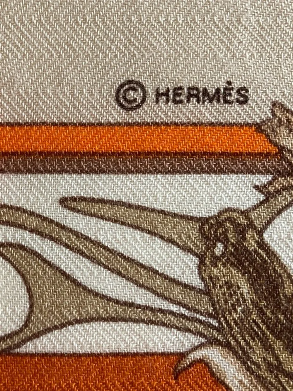 Hermes Kachinas Cashmere Silk Shawl Scarf